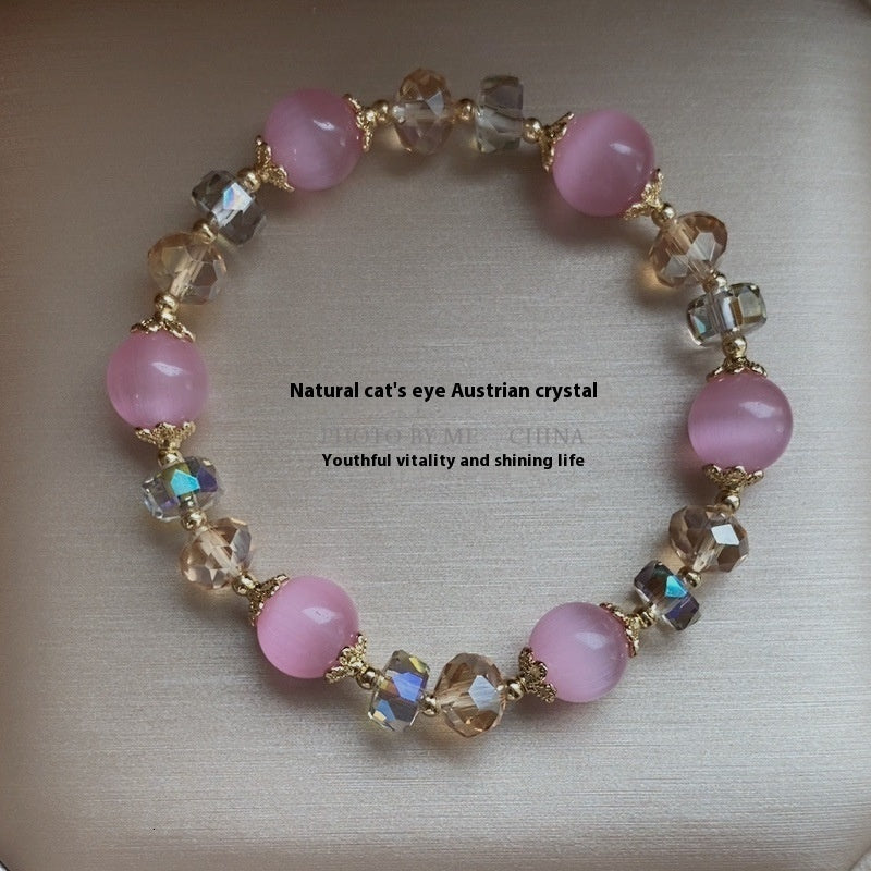 Natural White Opal Beaded Bracelet — 10mm Fashion Jewelry