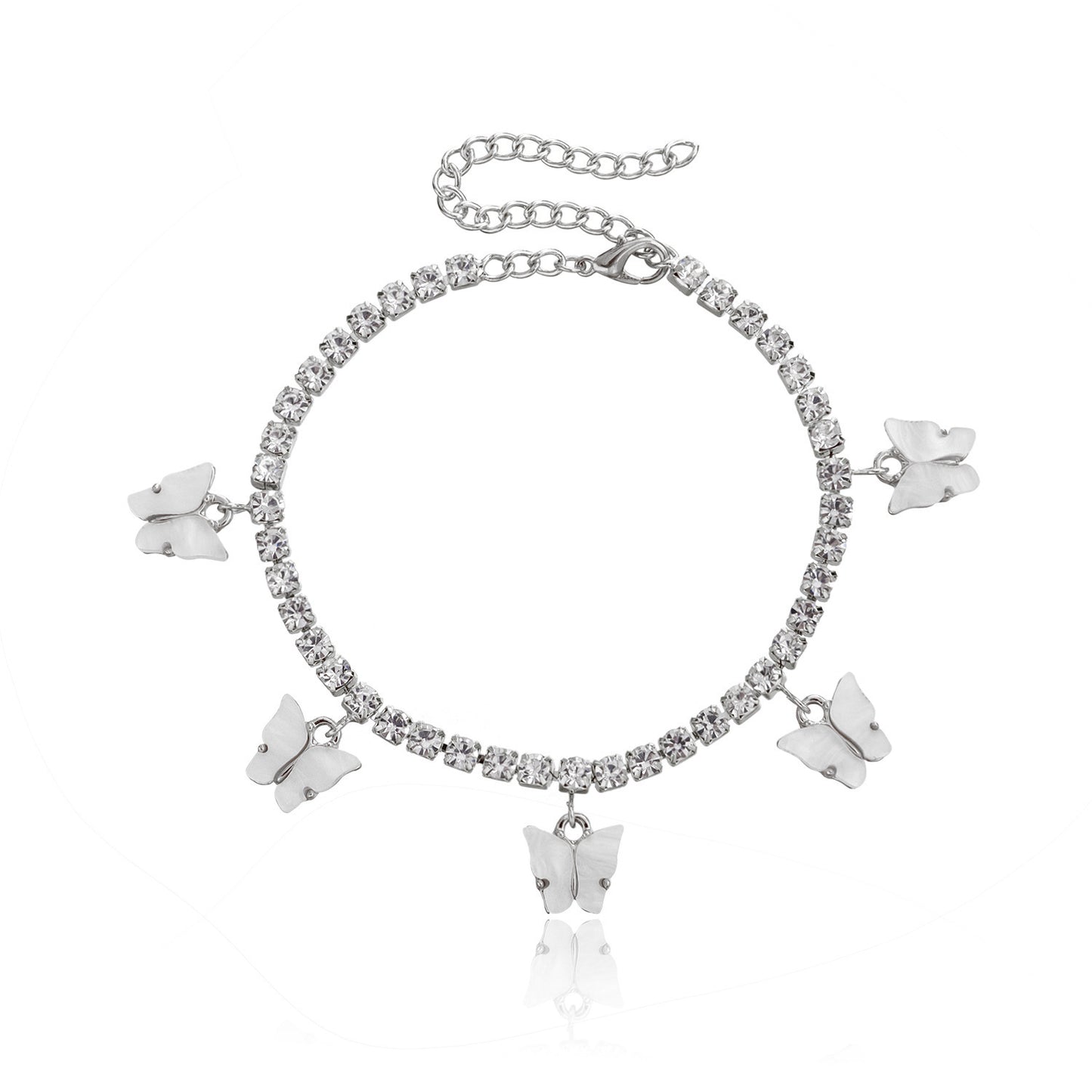 Heart-Shaped Rhinestone Anklet – Sparkling Love Design