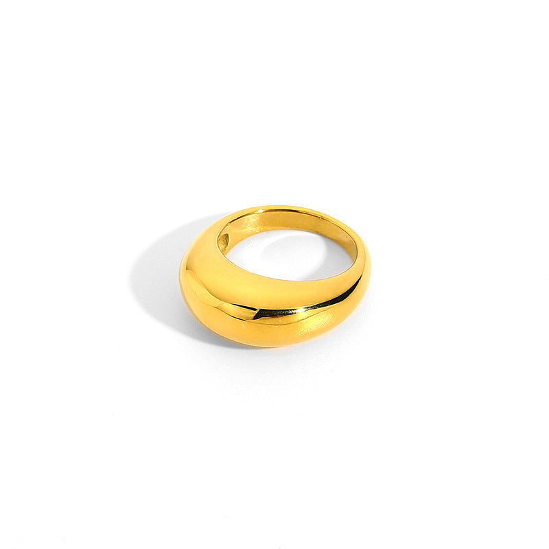 Women's Smooth Round Titanium Steel Ring