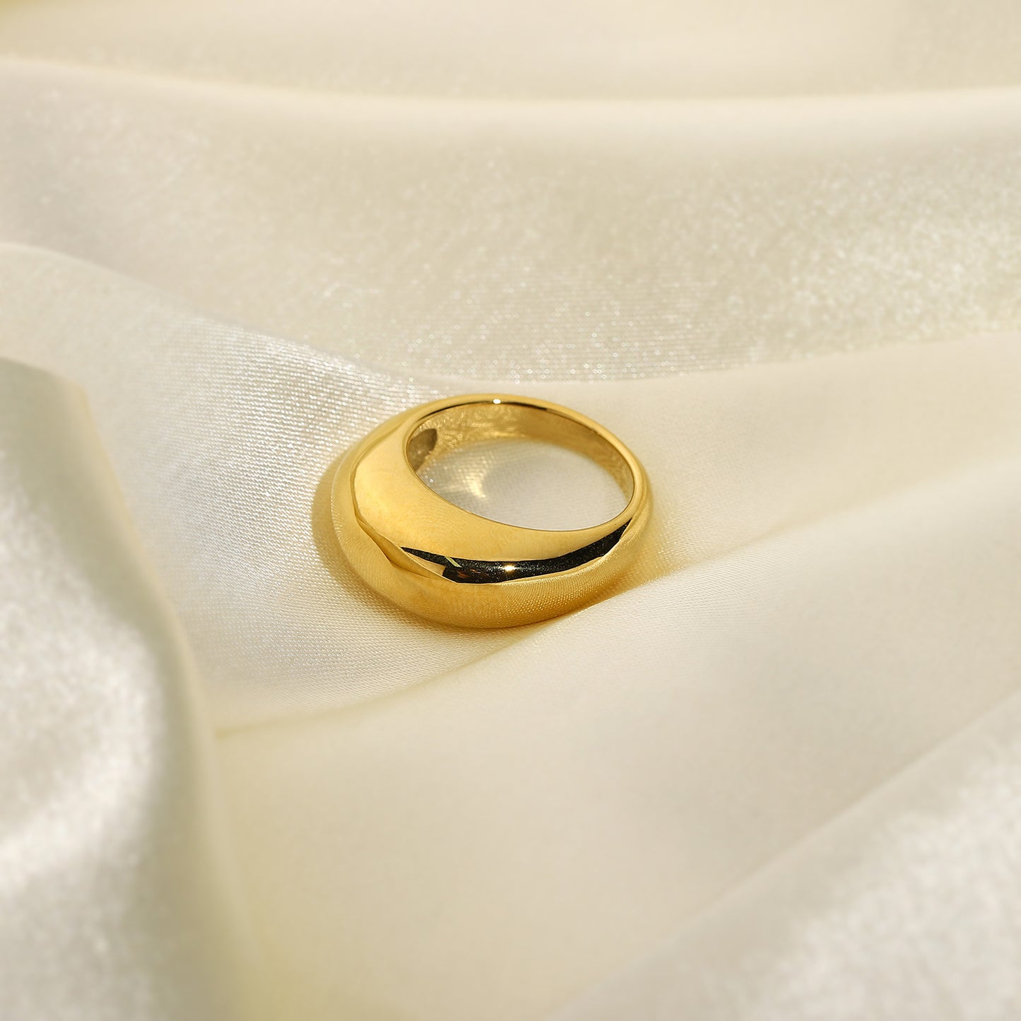 Women's Smooth Round Titanium Steel Ring