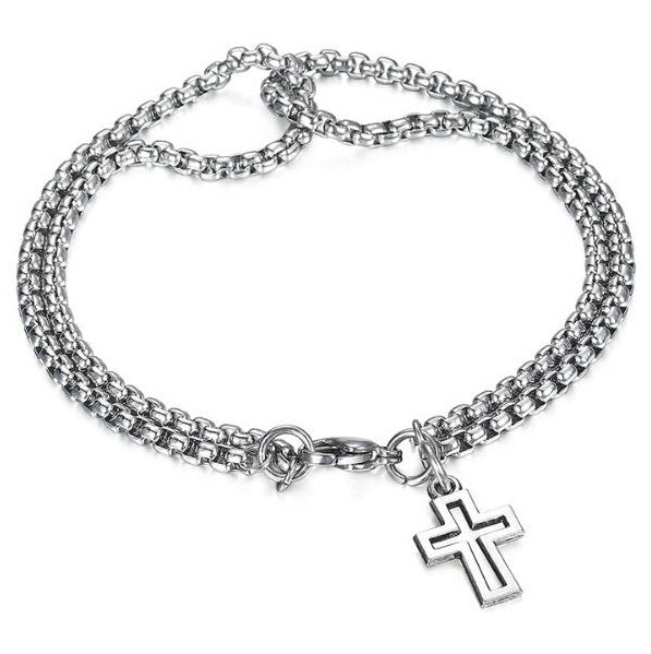Unisex Charm Bracelet with Crucifix