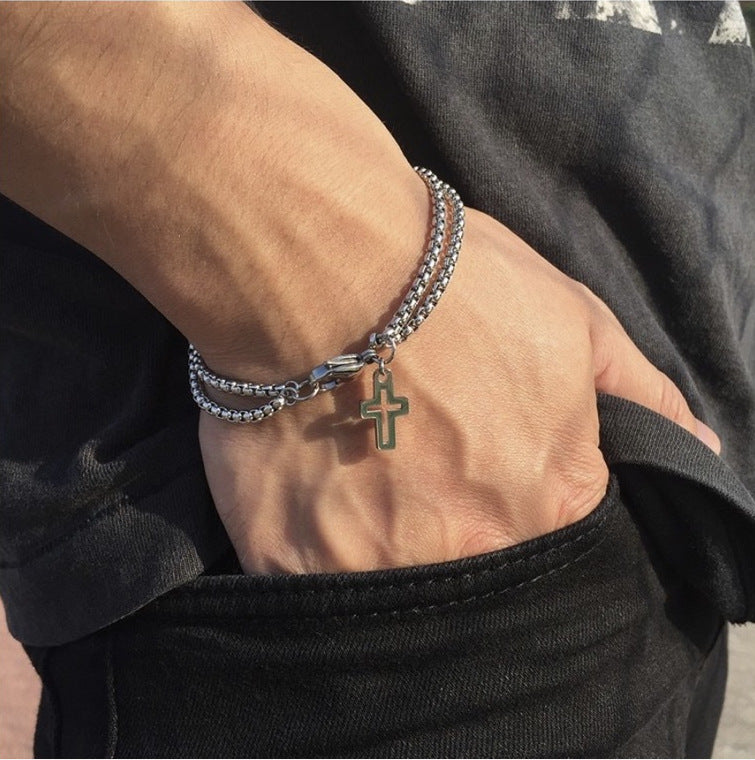 Unisex Charm Bracelet with Crucifix