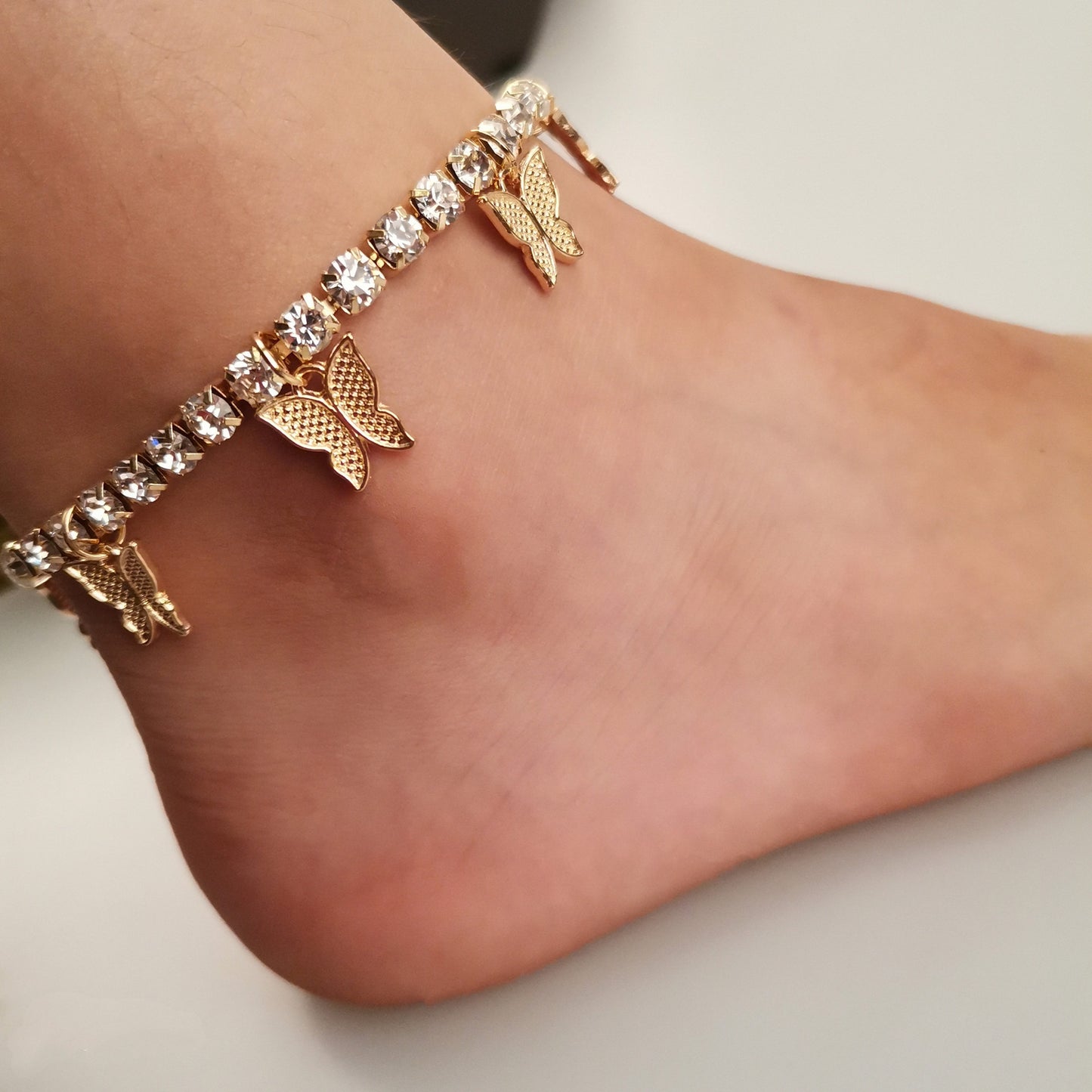 Women's Heart-Shaped Anklet in Antique Silver