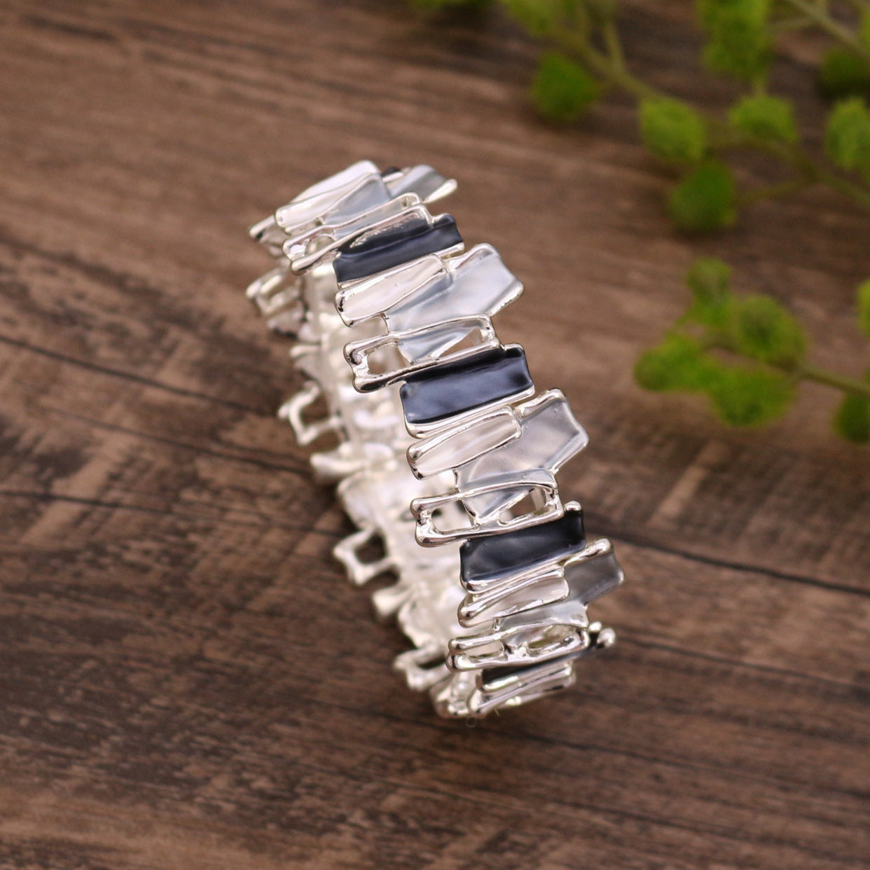 Colorful Irregular Oil Necklace & Alloy Stitch Bracelet for Women