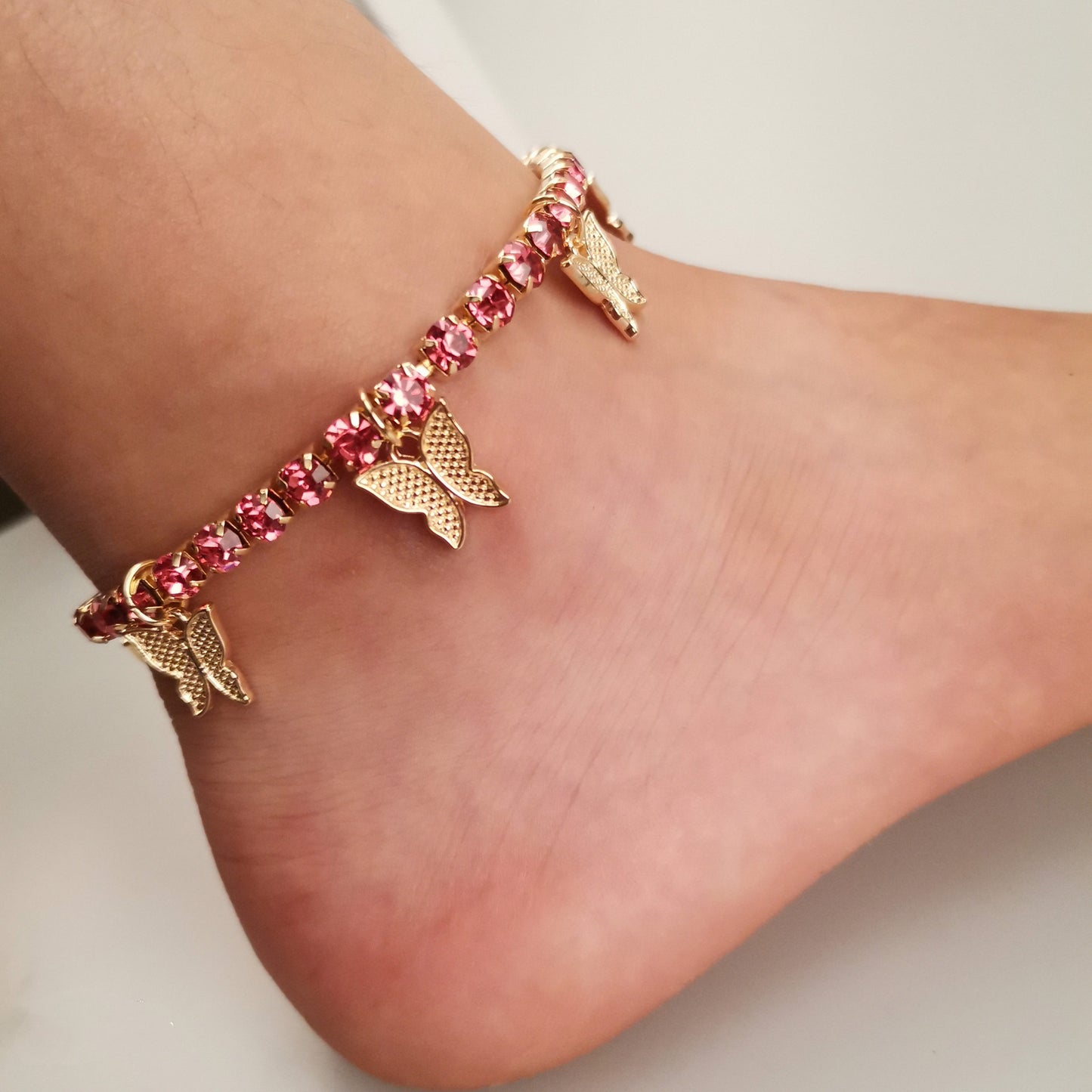 Women's Heart-Shaped Anklet in Antique Silver