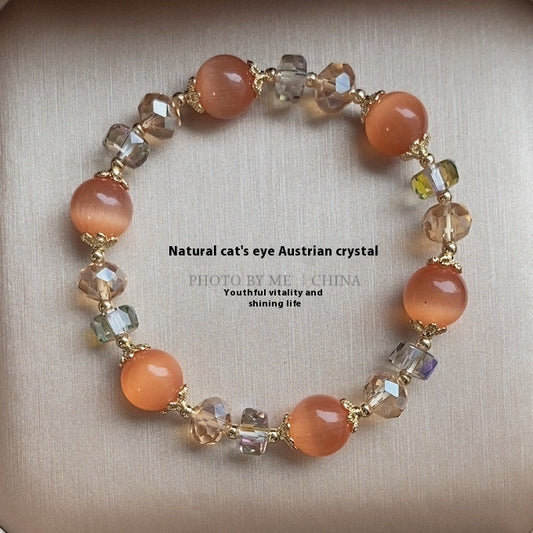 Natural White Opal Beaded Bracelet — 10mm Fashion Jewelry