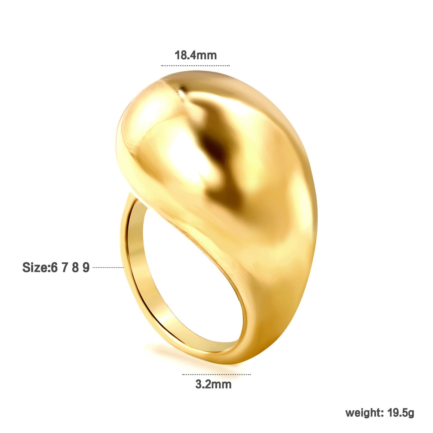 Geometric Non-Fading Ring for Women — INS Style Fashion Jewelry