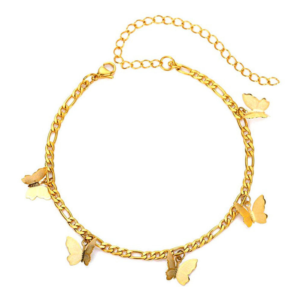 Simple Butterfly Pendant Anklet for Women