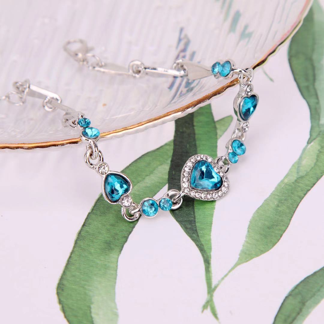 Ocean Heart Crystal & Diamond Constellation Bracelet
