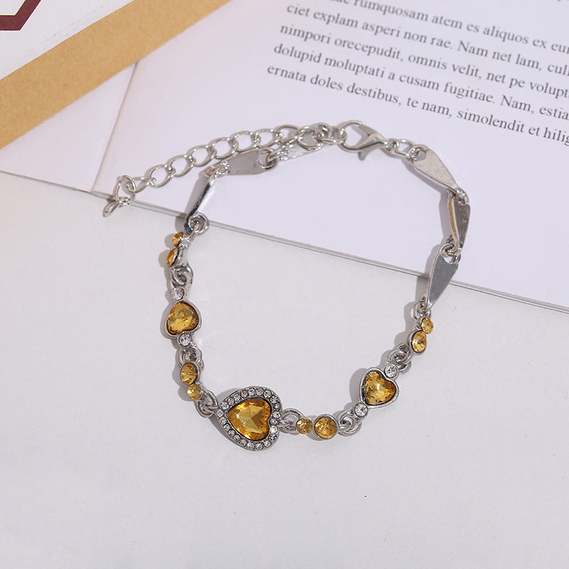 Ocean Heart Crystal & Diamond Constellation Bracelet