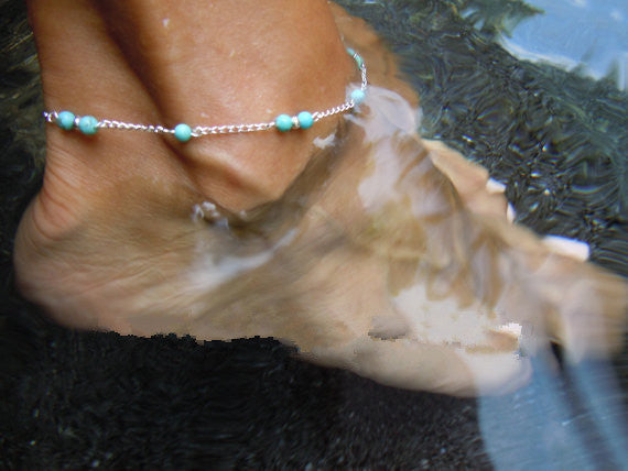 Handmade Beaded Anklet – Geometric Design in Gold or Silver