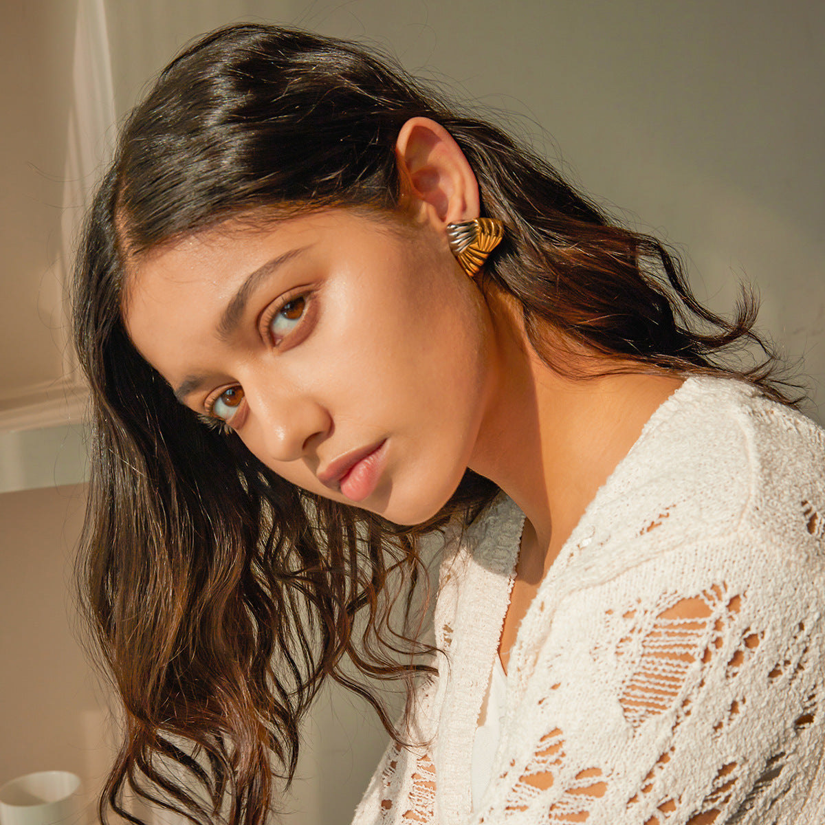 Brigitte Dual Tone Earrings