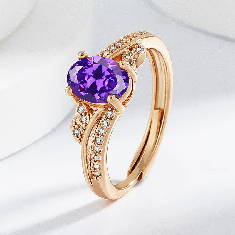 Garnet Oval Multi-Colored Gemstone Ring for Women