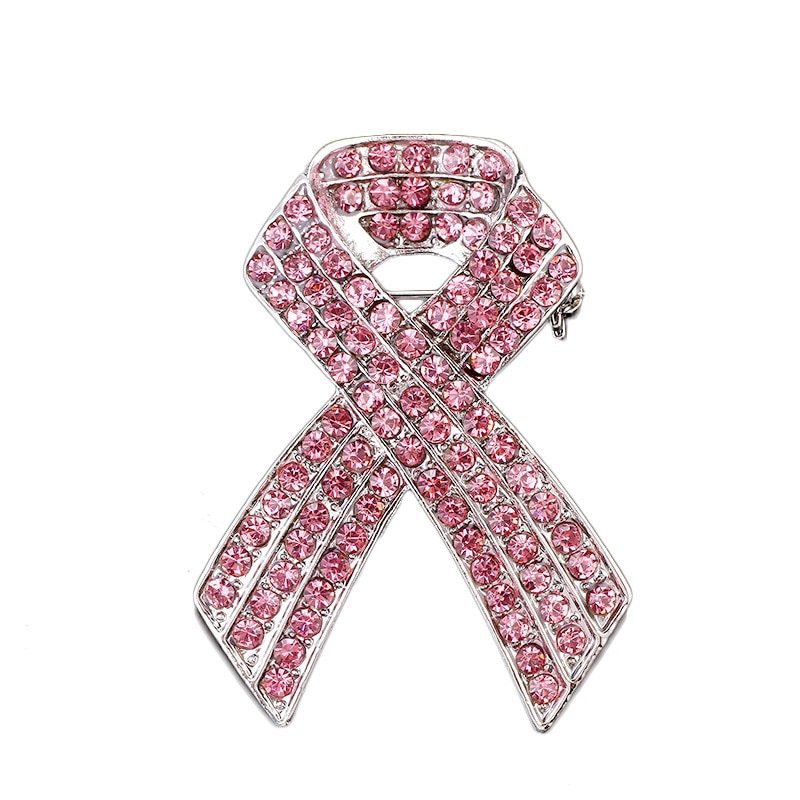 Pink Ribbon Brooch – Crystal Awareness Pin