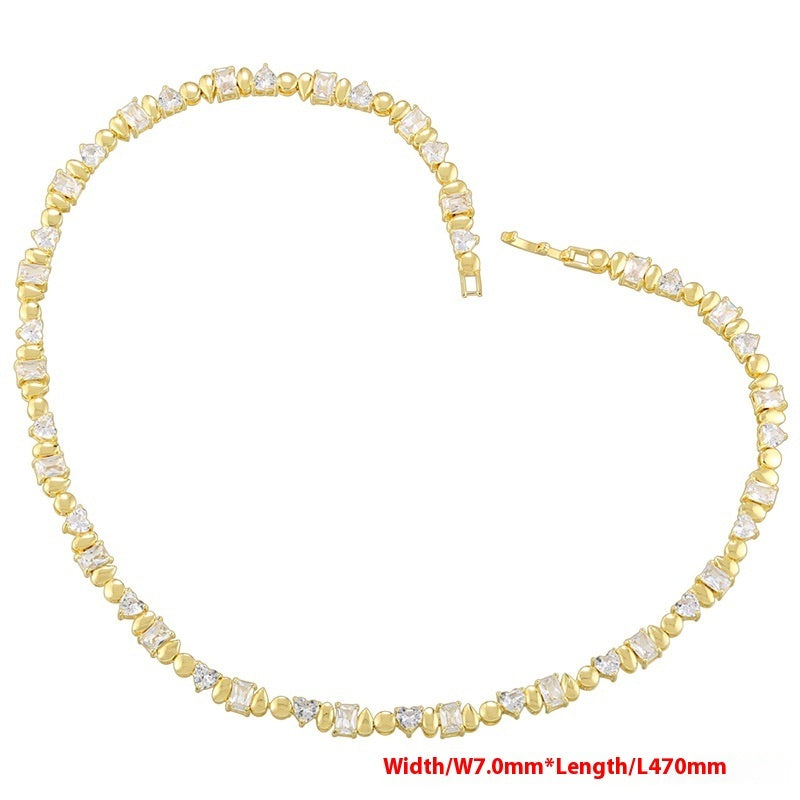 Heart-Shaped, Water Drop & Round Bracelet & Necklace Jewelry Set