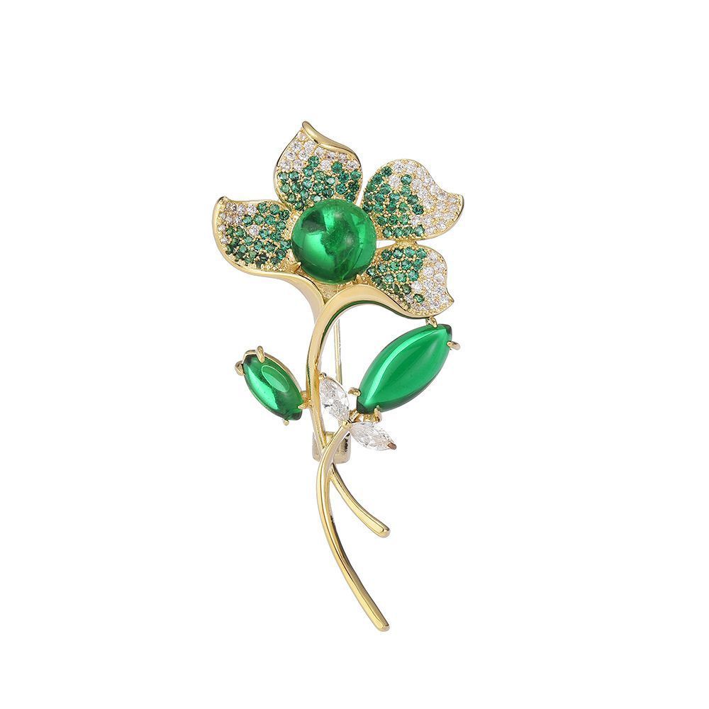 Gold-Plated Lotus Flower Corsage Brooch for Women
