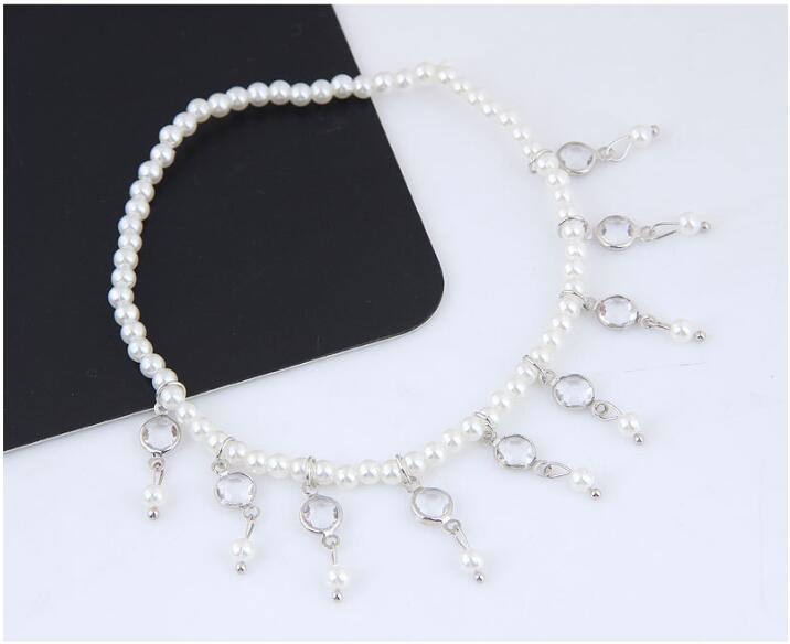 Women's Pearl Tassel Anklet in Gold or Silver