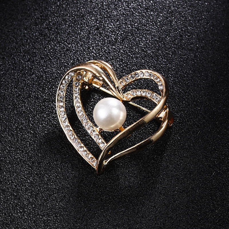 Crown Pearl Rhinestone Brooch – Classic Elegance with a Regal Touch
