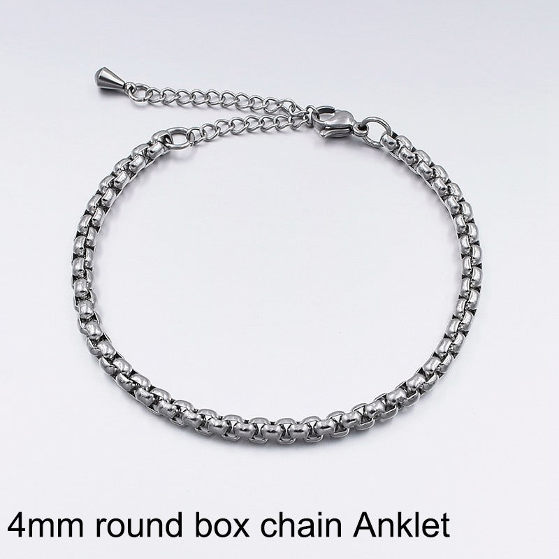 Women's Retro Titanium Steel Anklet Bracelet