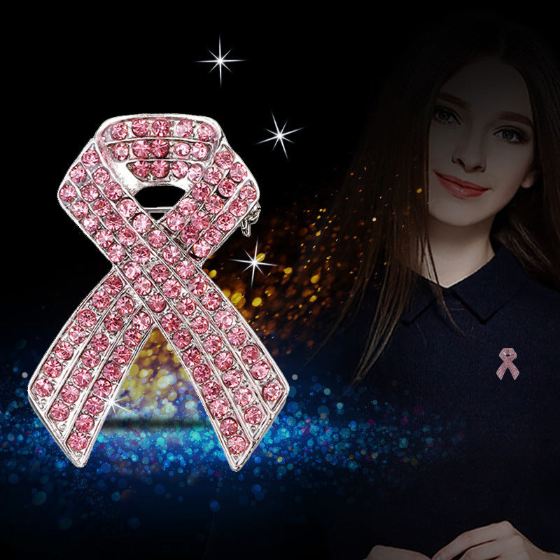 Pink Ribbon Brooch – Crystal Awareness Pin
