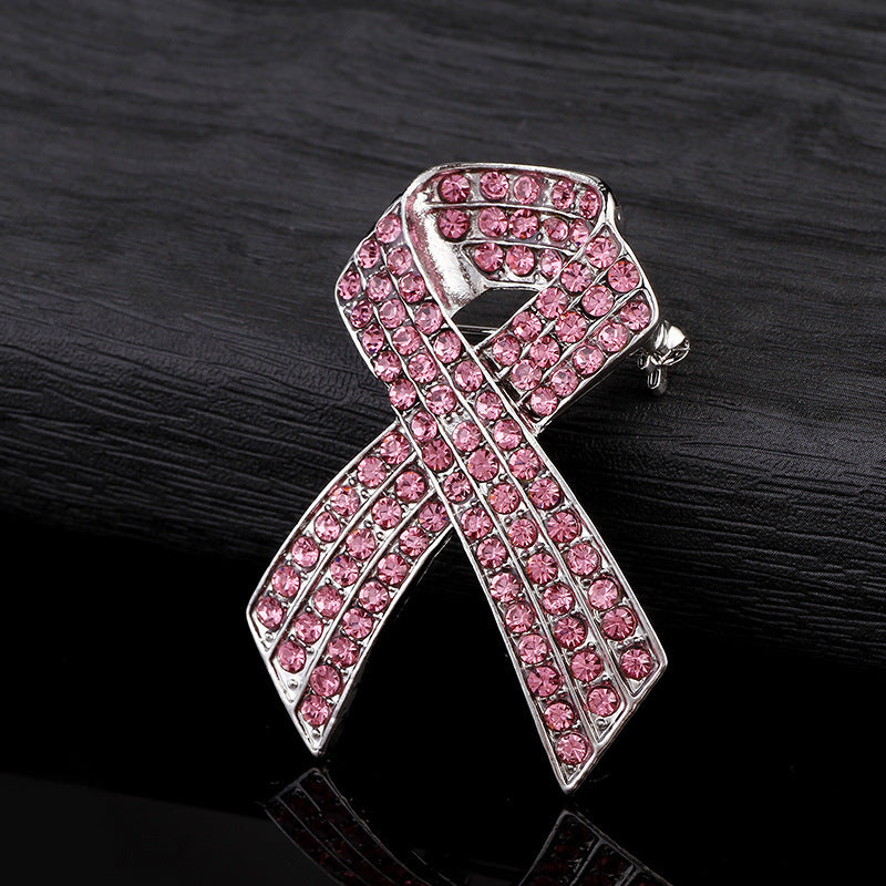 Pink Ribbon Brooch – Crystal Awareness Pin