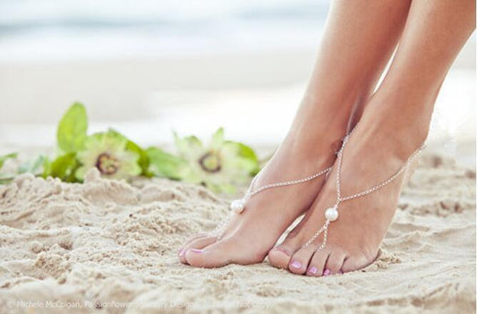 Elegant Simulated Pearl Foot Anklet, Summer Beach Style