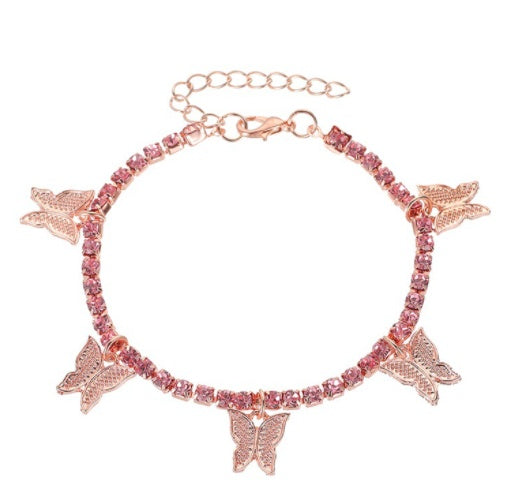 Women's Heart-Shaped Anklet in Antique Silver