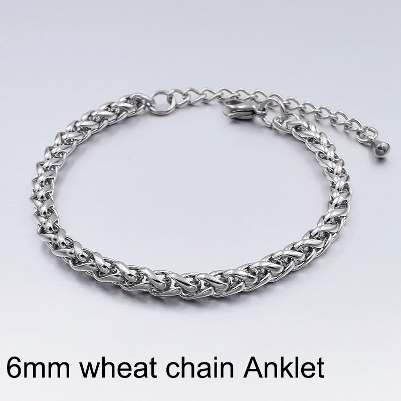 Women's Retro Titanium Steel Anklet Bracelet
