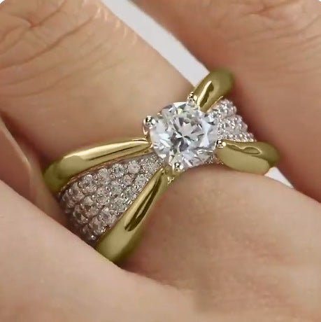 Micro-Inlaid Rose Gold Ring