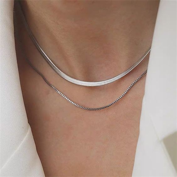 Double Layer Snake Chain Necklace — Gold Choker for Women