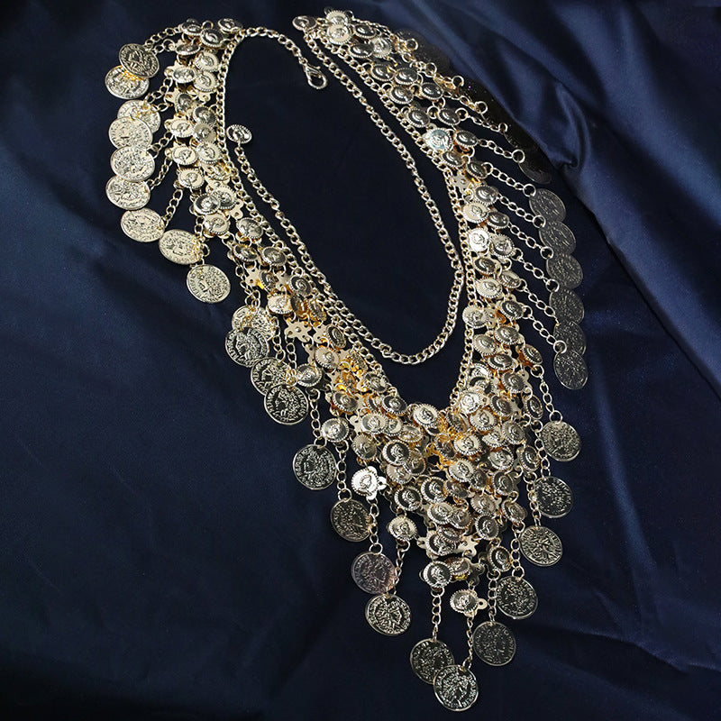 Vintage Coins Tassels Waist Chain Exotic