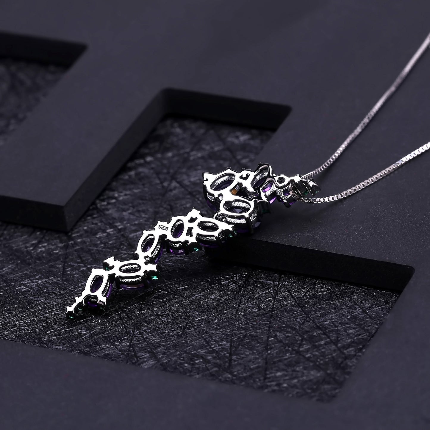 Handmade Exaggerated Jewelry Inlaid with Amethyst – Bold & Artistic Design