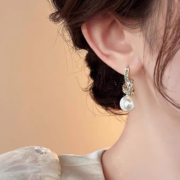 Light Luxury Micro-Inlaid Zircon Chain Earrings