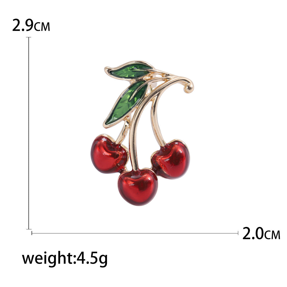 Red Cherry Drip-Enamel Brooch – Playful and Chic Fruit Accent