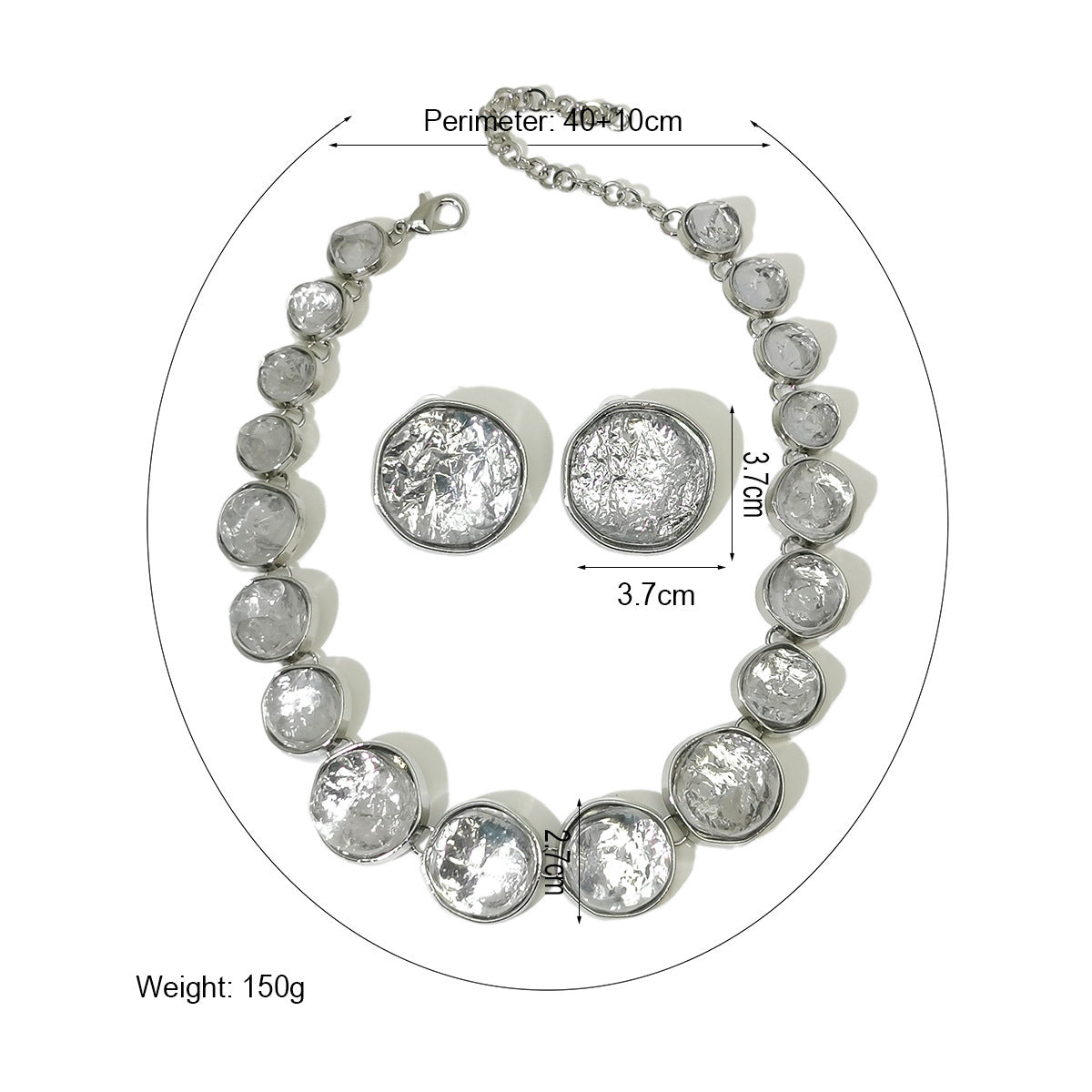 Round Three-Dimensional Pattern Necklace & Earring Set – Fashion Jewelry