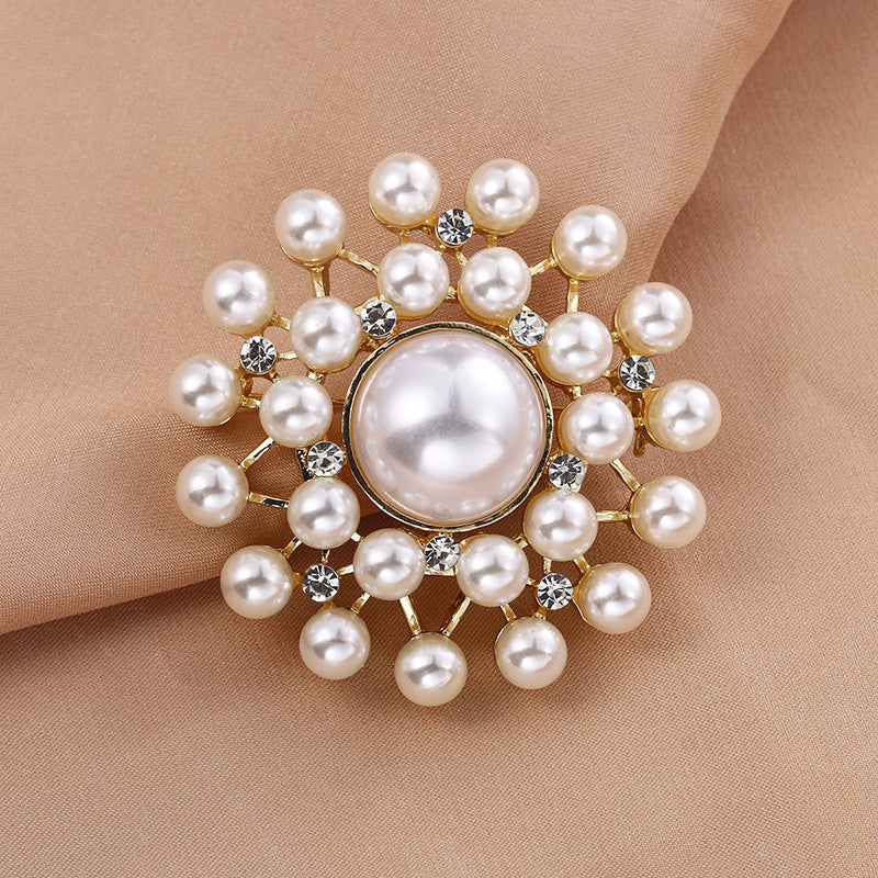 Crown Pearl Rhinestone Brooch – Classic Elegance with a Regal Touch