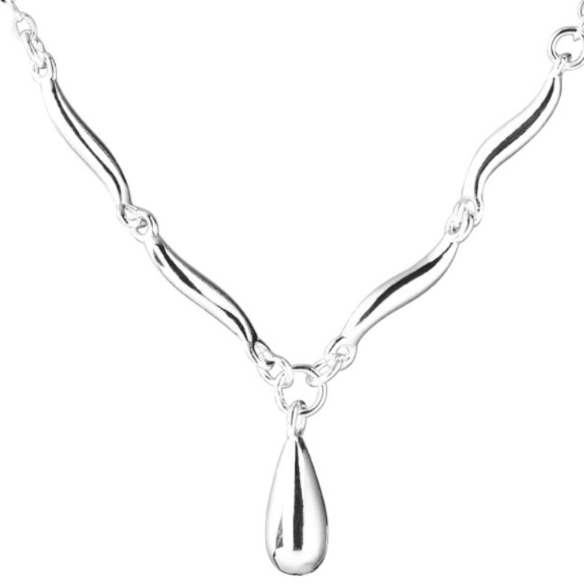 Women’s Water Drop Curved Copper Necklace – Elegant & Modern Design