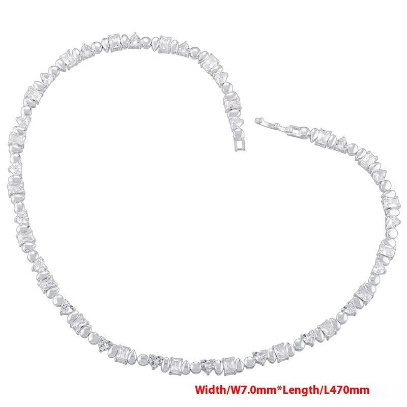 Heart-Shaped, Water Drop & Round Bracelet & Necklace Jewelry Set
