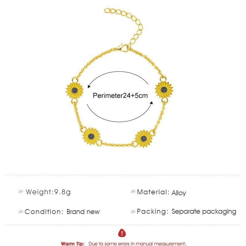 Alloy Sunflower Anklet – Gift for Ladies