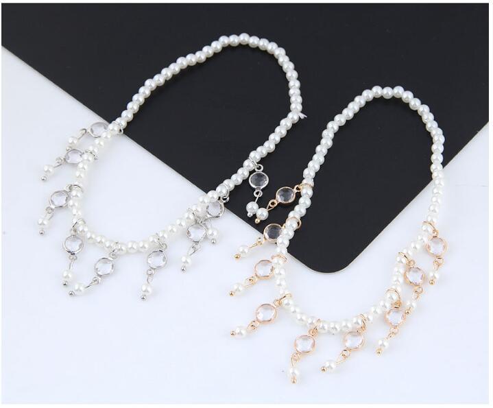 Women's Pearl Tassel Anklet in Gold or Silver