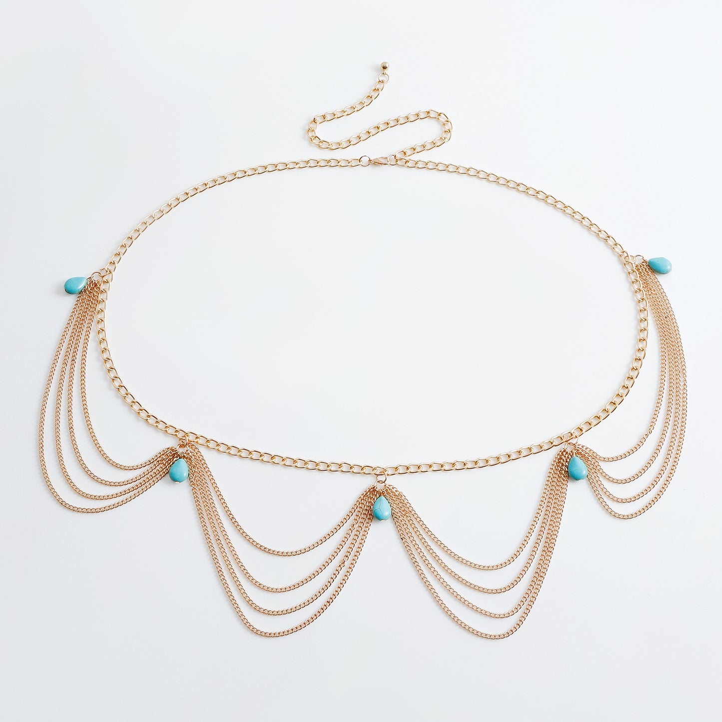 Retro Turquoise Belly Chain – Simple & Sexy Summer Waist Jewelry for Women