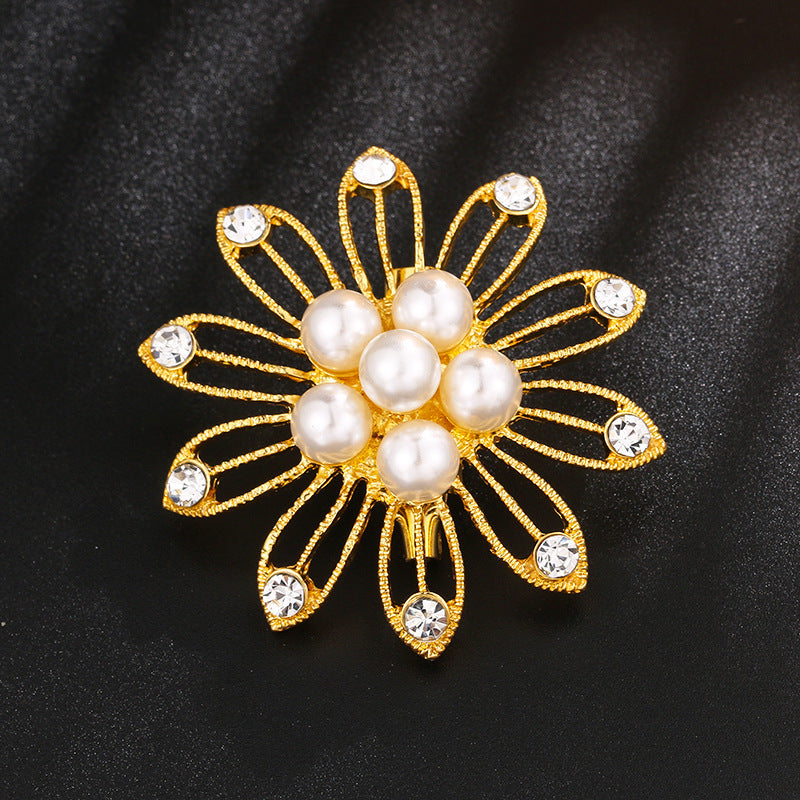 Crown Pearl Rhinestone Brooch – Classic Elegance with a Regal Touch