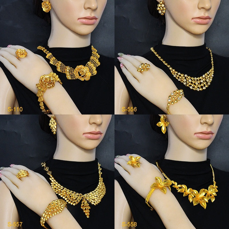 Four-Piece Jewelry Set — Necklace, Earrings, Ring & Bracelet