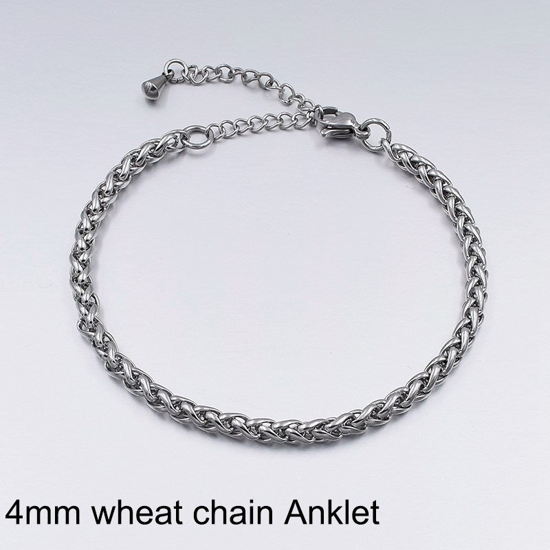 Women's Retro Titanium Steel Anklet Bracelet