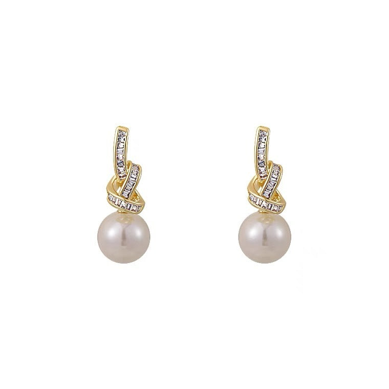 Light Luxury Micro-Inlaid Zircon Chain Earrings