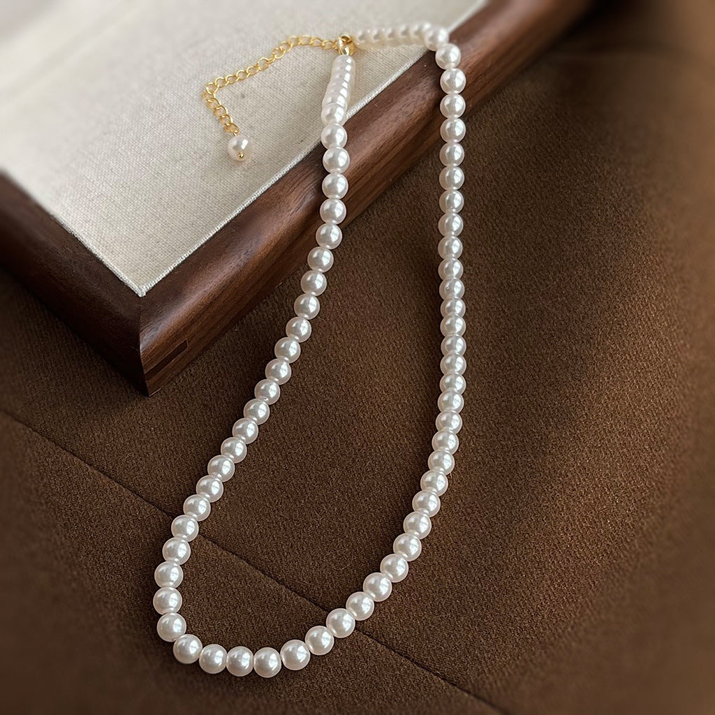 Handmade Round White All-Matching Necklace – Four Seasons Style