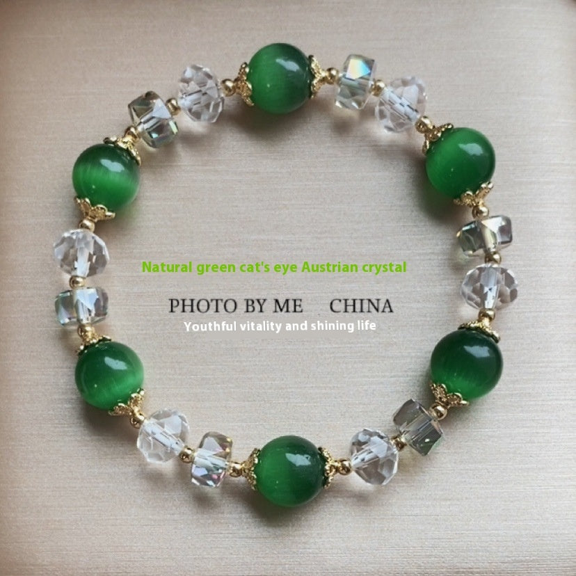 Natural White Opal Beaded Bracelet — 10mm Fashion Jewelry