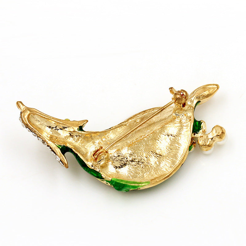 Simple Pearl and Rhinestone Flower Brooch for Women