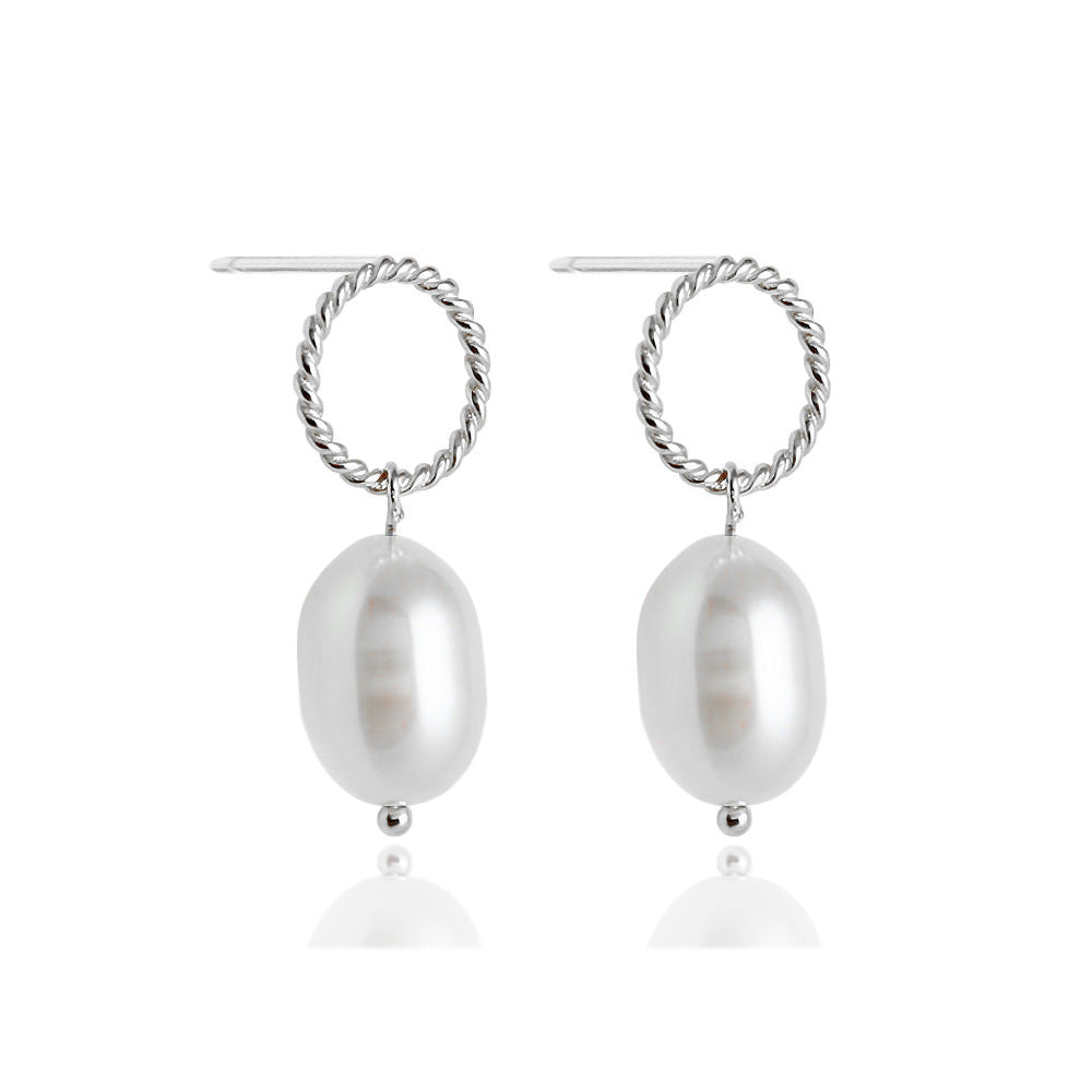 Women's High-grade Twisted Ring S925 Sterling Silver Ear Studs