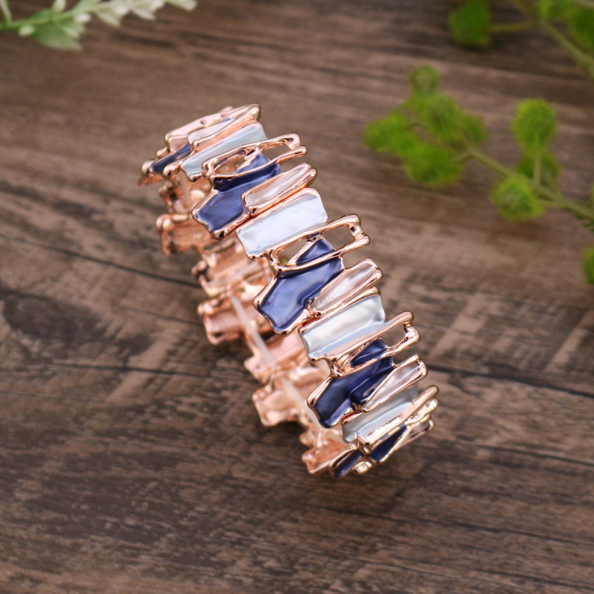 Colorful Irregular Oil Necklace & Alloy Stitch Bracelet for Women